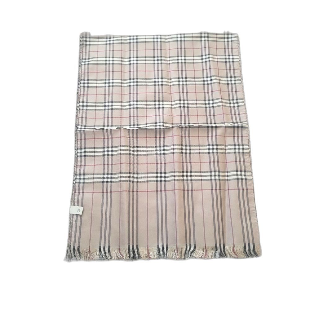 Burberry Classic Mini Check Signature Silk Scarf - Beige - Picture 6 of 10
